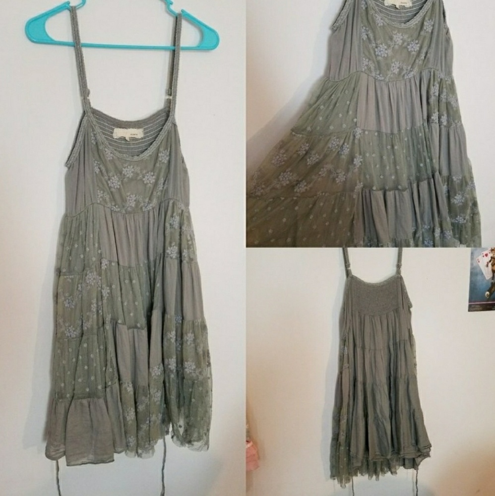 Grey Floral Dress